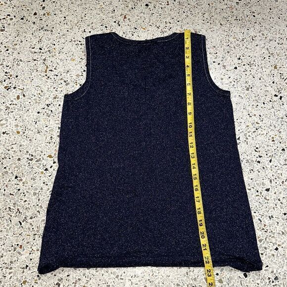 EUC Escada navy blue silver shimmer tank 36 medium n - Picture 6 of 6